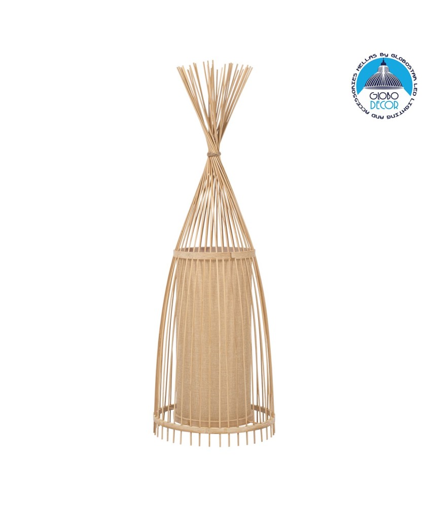 GLOBOSTAR® AZORES 01753 Boho Επιδαπέδιο Φωτιστικό με Ντουί 1 x E27 AC 220-240V IP20 - Μπεζ - Μ30 x Π30 x Υ90cm